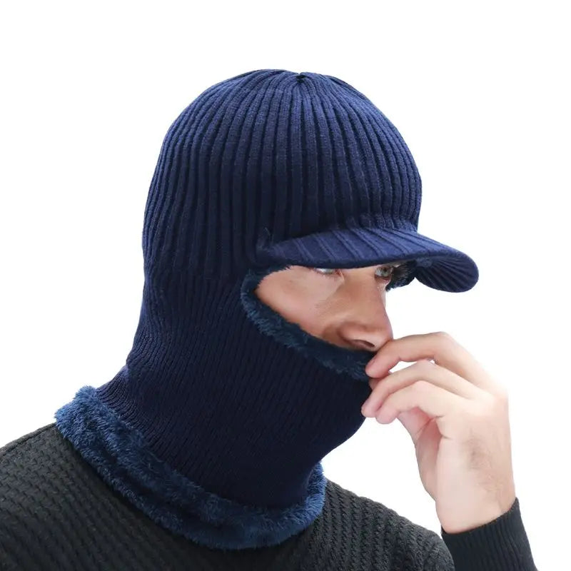 Balaclava Scarf Knitted Hat Set Mask