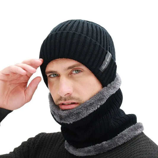 Balaclava Scarf Knitted Hat Set Mask
