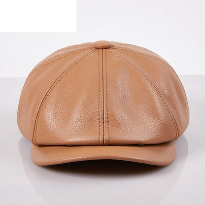 Genuine Leather Beret Hat