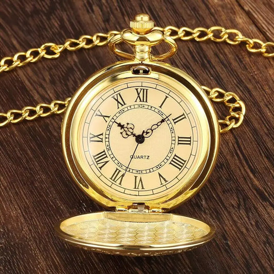 Vintage Pocket Watch with Chain For Men