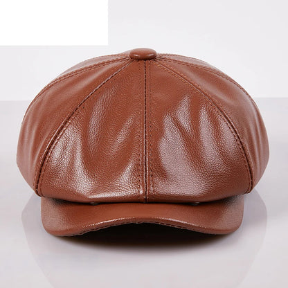 Genuine Leather Beret Hat