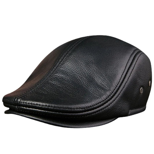 Genuine Leather Beret Hat