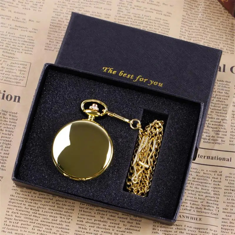 Luxury Gold Quartz Pocket Watch