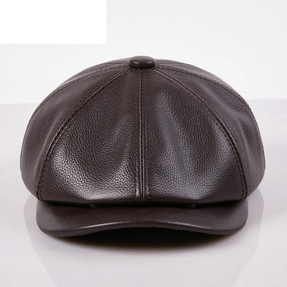 Genuine Leather Beret Hat