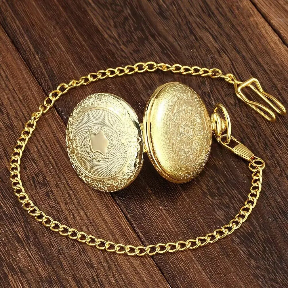 Vintage Pocket Watch with Chain For Men