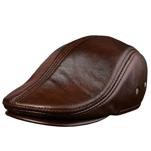 Genuine Leather Beret Hat