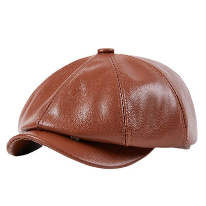Genuine Leather Beret Hat