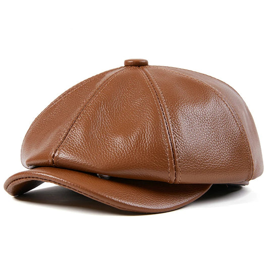 Genuine Leather Beret Hat