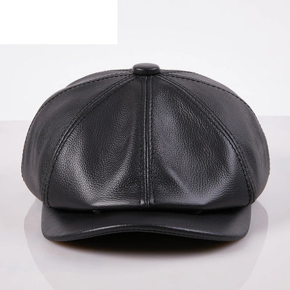 Genuine Leather Beret Hat