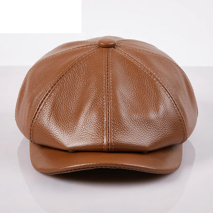 Genuine Leather Beret Hat